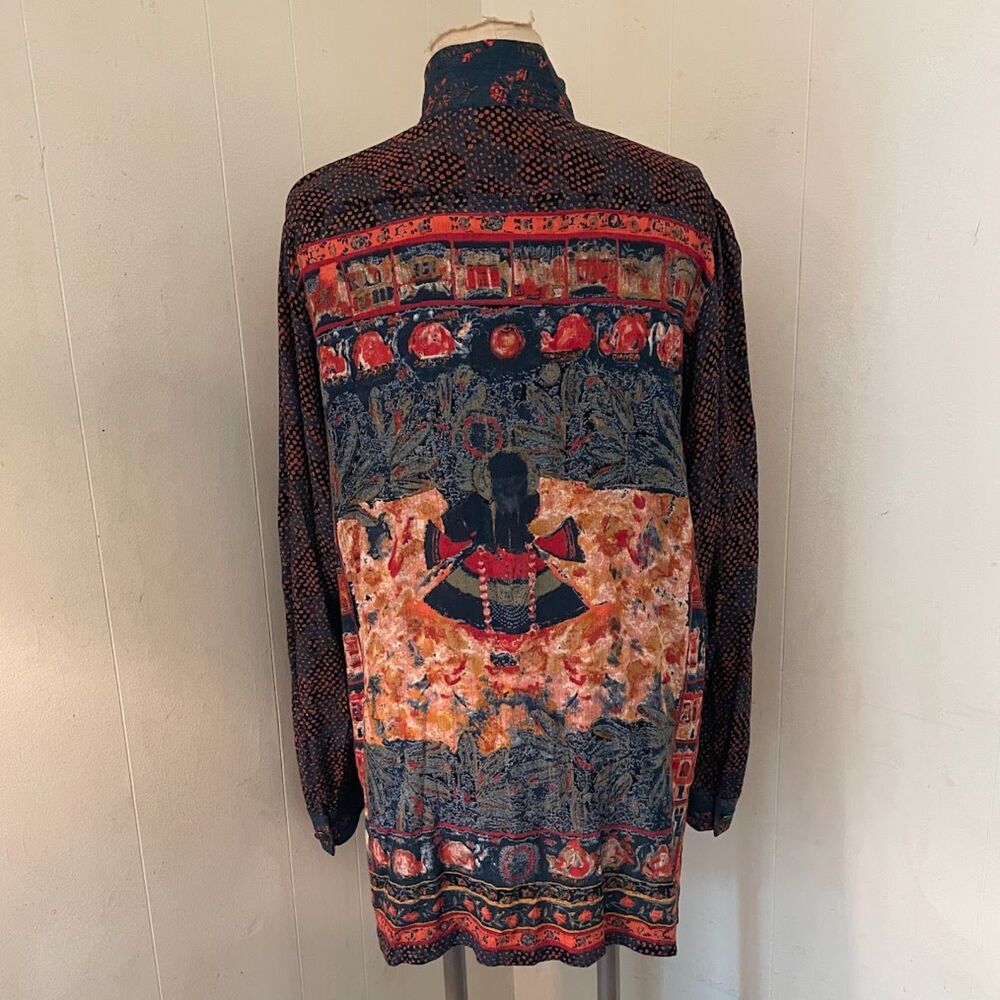 Vintage CAROLE LITTLE German Rayon Art to Wear TUNIC Top 14 xl